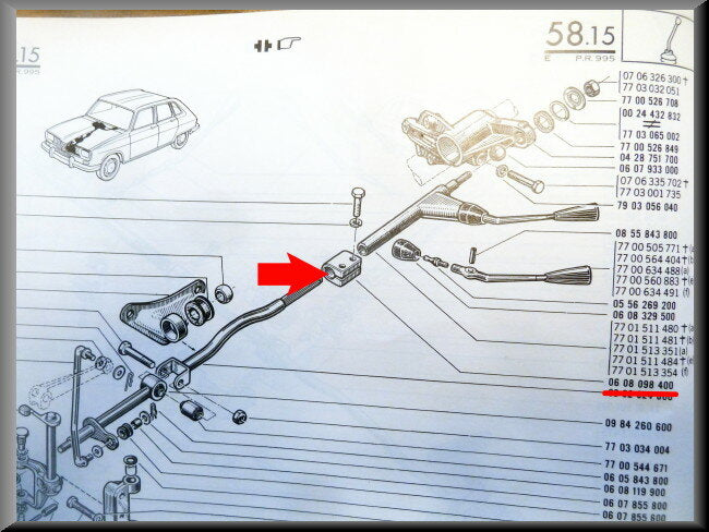 Bride de biellette de sélection – Renault 16 – OEM 0608098400