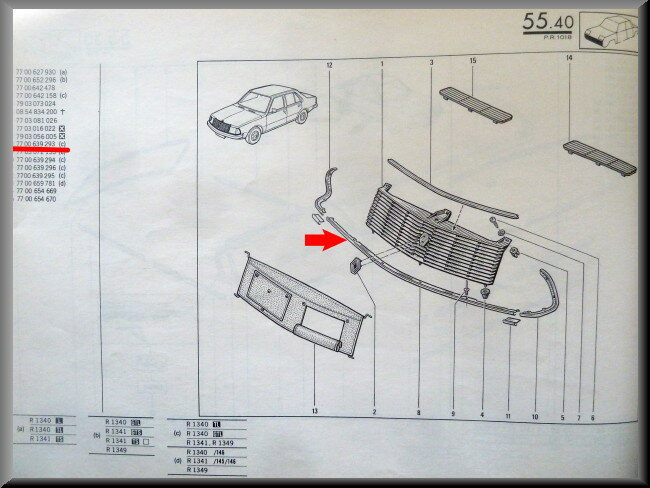 Sierlijst voorzijde – Renault 18 – OEM 7700639293 – NOS