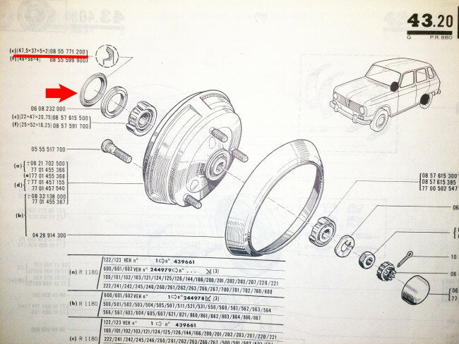 Rear axle oil seal (47.5x37x5x2 mm) – Renault 4, Renault 5, Renault 6 – OEM 0855771200 – NOS