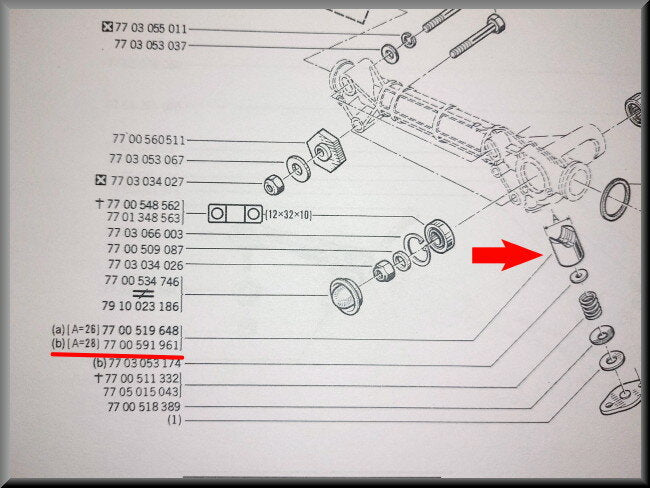Bague de crémaillère (A=28) – Renault 12 – Renault 15 - Renault 17 - OEM 7700591961