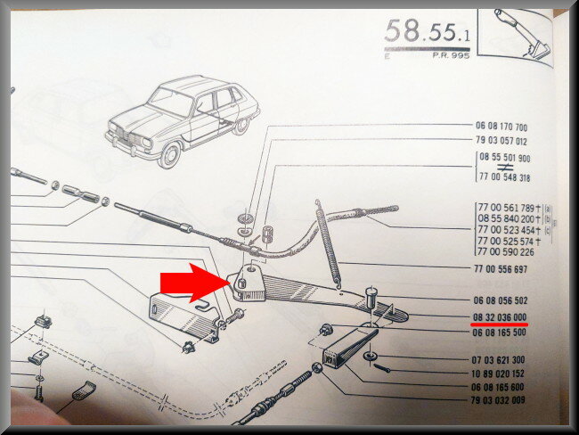 Handrem hevel – Renault 16 – OEM 0832036000