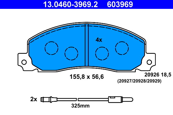 Jeu de plaquettes de frein – Renault 30 – OEM 7701203918 – NOS