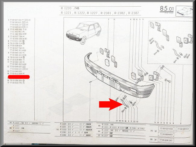 Bumper support – Renault 5 – OEM 7700613204