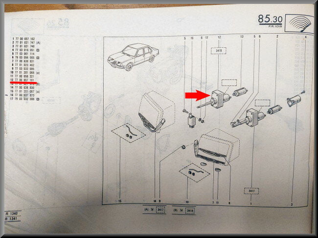 Motor ruitenwisser sproeier – Renault 18 – OEM 7700657161 – NOS