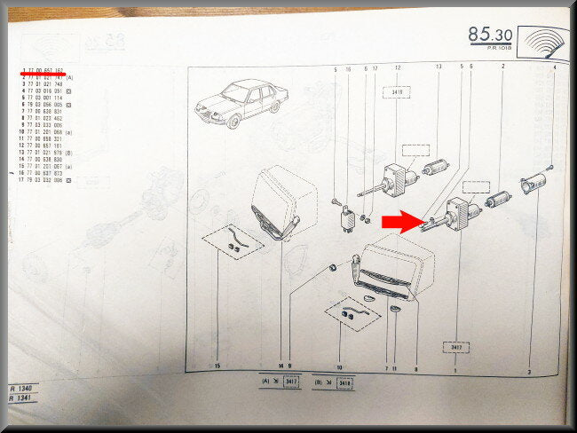 Motor ruitenwisser sproeier – Renault 18 – OEM 7700657162 – NOS