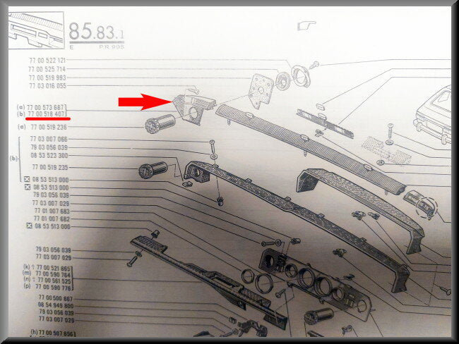 Dashboarddeel links – Renault 16 – OEM 7700518407 – Used