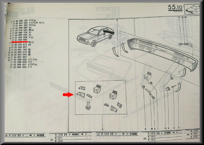 Support de pare-chocs arrière – Renault 14 – OEM 7701460983 – NOS