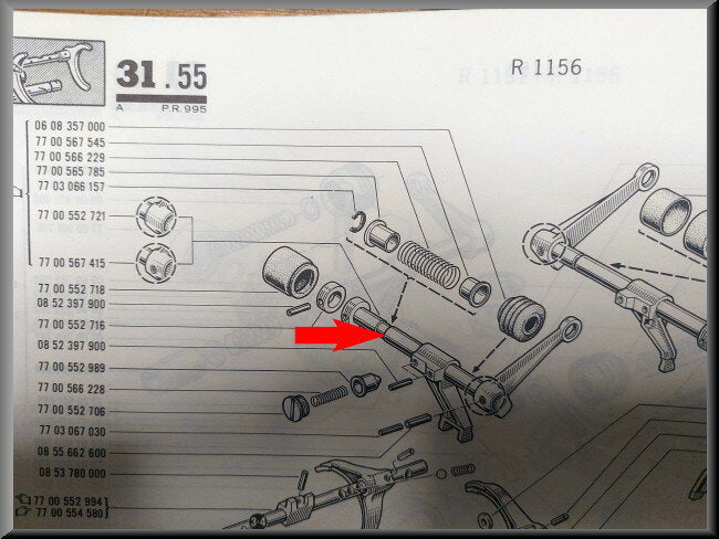 Central gearshift shaft (5 speed).