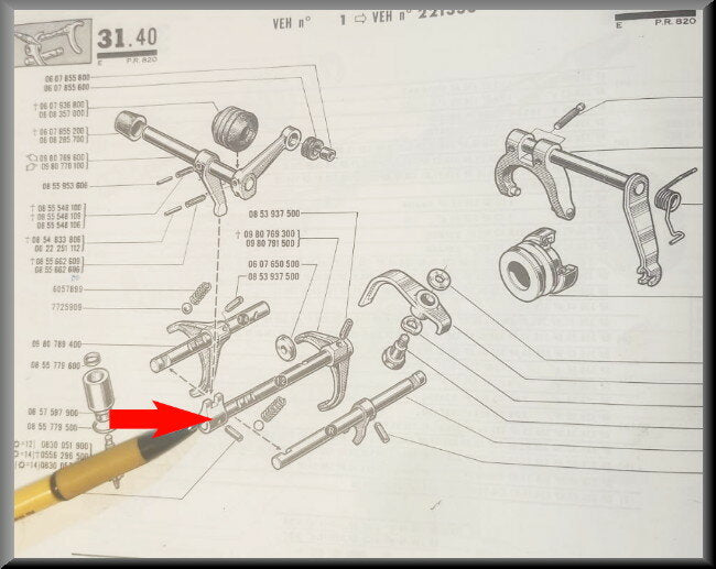Gear shift shaft 1st-2nd gear (1150).