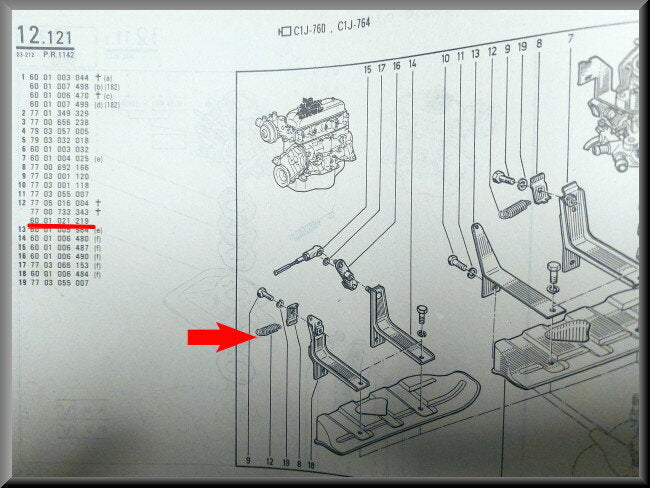 R5 Turbo-R9-11: Throttle rod spring.