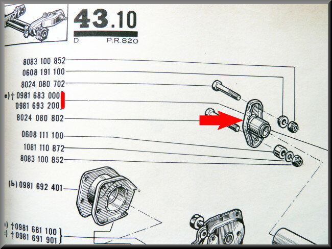 Kit de réparation silent bloc intérieur de l'essieu arrière – Renault 16 – OEM 0981693200A