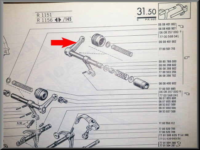 Hevel schakelas – Renault 16 – OEM 0980788000