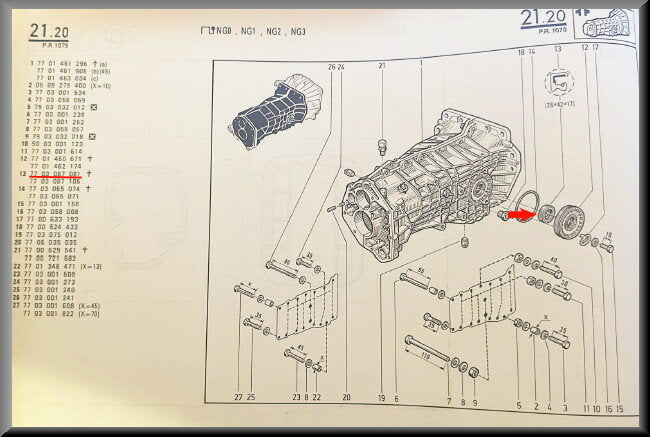 Joint spi de différentiel (26x42x10.9 mm) – Renault 18 - Renault 20 - Renault 30 - Renault Fuego – OEM 7703087081 / 7703087106 – NOS
