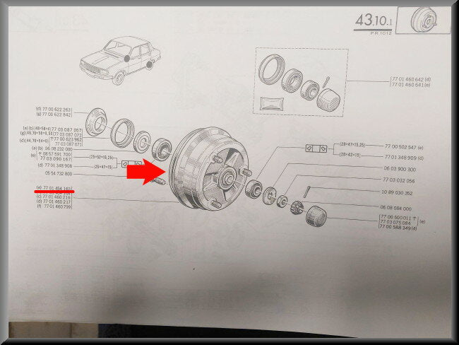 Remtrommel – Renault 12 – OEM 7701454163