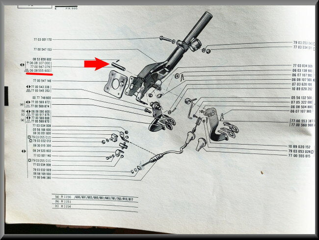 Arbre de pédalier – Renault 16 – OEM 0608555600