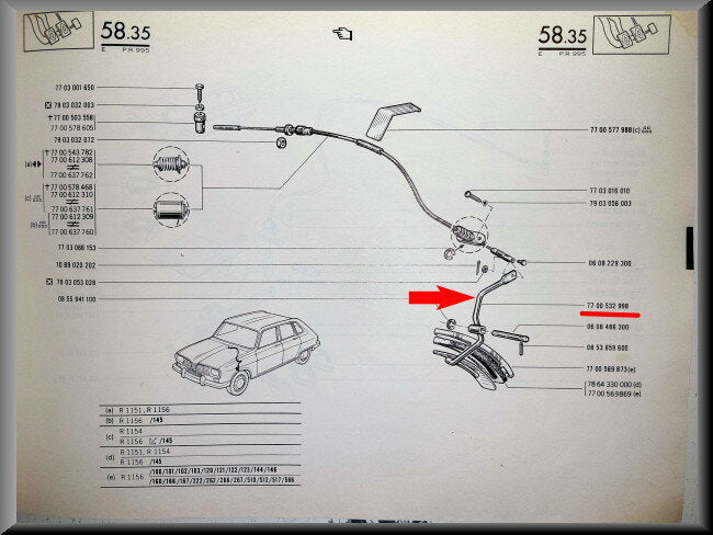 Accelerator pedal – Renault 16 – OEM 7700532998