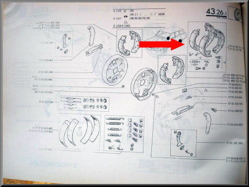 Mâchettes de frein Break – Renault 12 – Renault 18 - Fuego - OEM 7701202922