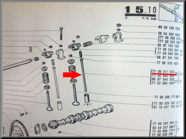 Klepstoterstang – Renault 12 – OEM 7700511587