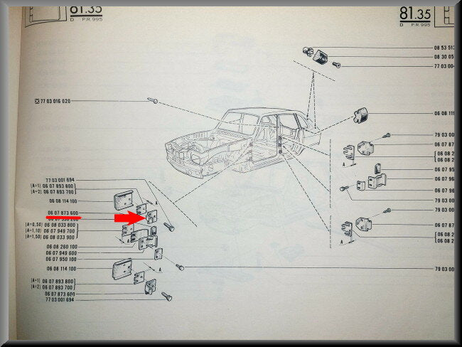 Veiligheid scharnier achterdeur rechts – Renault 16 – OEM 7700533582