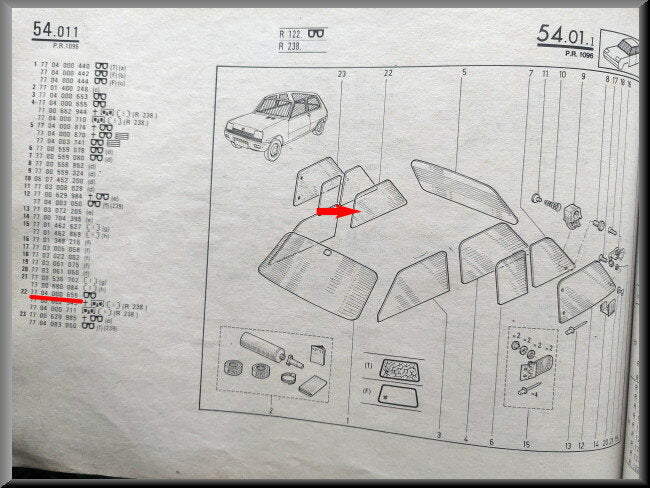 Achterruit 3 deurs – Renault 5 – OEM 7704000655 – NOS