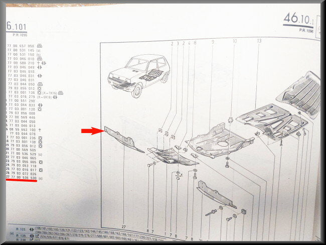 Tôle de face avant droite – Renault 5 – OEM 7700536530 – NOS