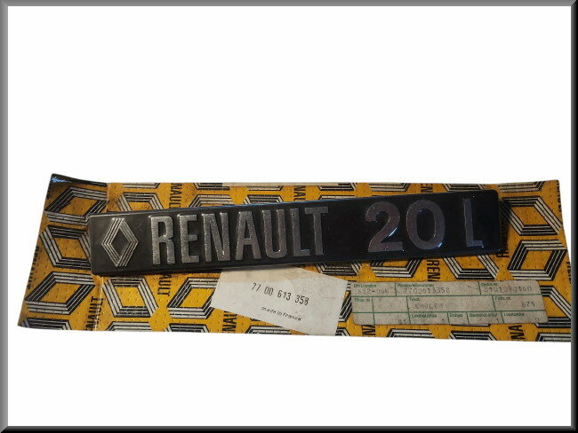 Emblem (Metal) – Renault 20 L – OEM 7700613358 – NOS