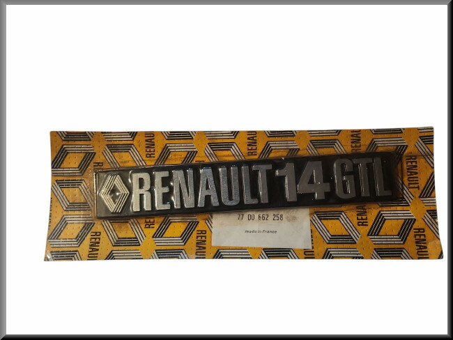 Embleem (Metaal) – Renault 14 GTL – OEM 7700662258 – NOS