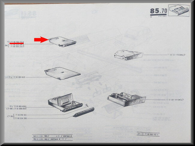 Cendrier – Renault 6 – OEM 7700502113 – NOS