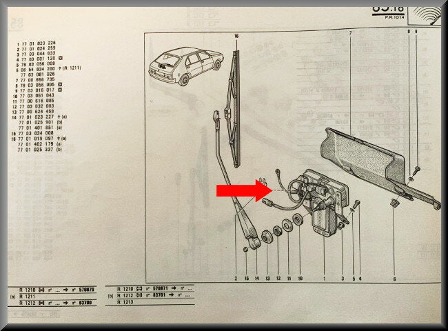 Moteur d'essuie-glace arrière Ducellier – Renault 14 – OEM 566008A – NOS