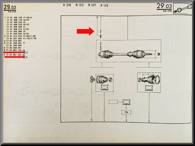 Kit de goupilles d'arbre de transmission – Renault 20 - Renault 30 – OEM 7703067135 / 7703067023 – NOS