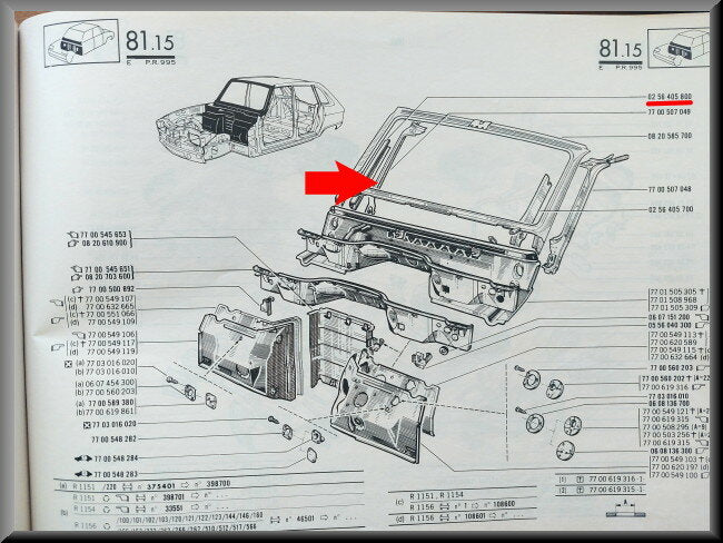 Zijsteun raamstijl rechts – Renault 16 – OEM 0256405800 – NOS