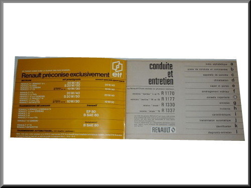 French instruction manual June 1973 – Renault 12 – OEM 7701436252