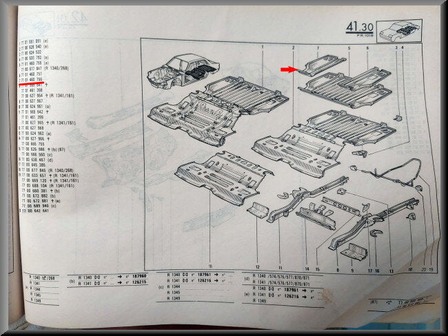 Plaat bovenzijde achter rechts – Renault 18 – OEM 7701460756 – NOS