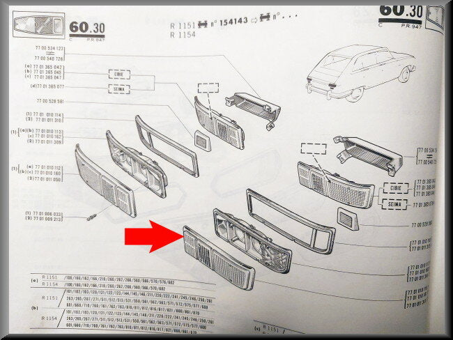 Achterlicht kap rechts – Renault 16 TS – OEM 7701011313