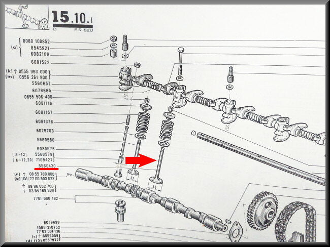 Soupape d'admission (35 mm, 102,9 mm, 8 mm) – Renault 16 TL, L – OEM 7701458189 / 0556043000