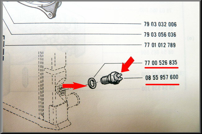 Contacteur ventilateur radiateur 92-82 degrés – Renault 12 – Renault 16 - OEM 7700564467A