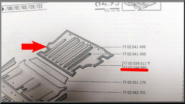 Vloermat – Renault 12 Break – OEM 7702044985