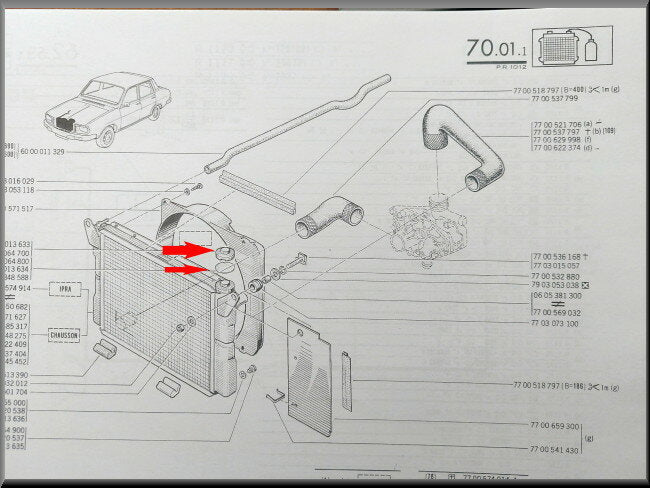 Bouchon de radiateur (plastique noir) et joint (caoutchouc) – Renault 12 – Renault 16 - OEM 0853064700 / 0853064800