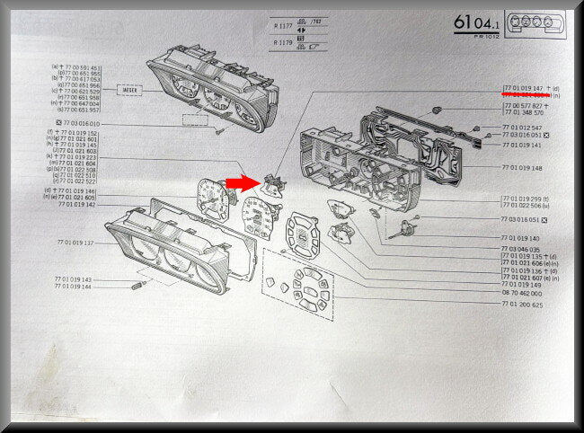 Jauge de température – Renault 12 – OEM 7701019147