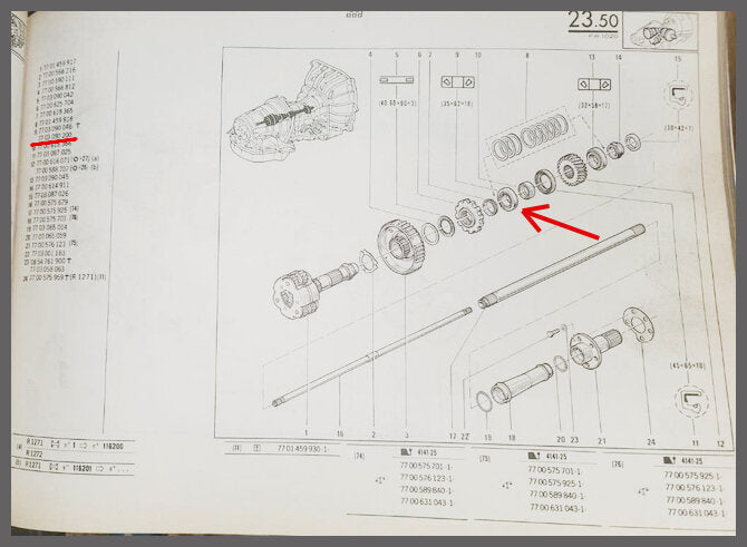 Lager automaat versnellingsbak – Renault 20 - Renault 30 – OEM 7703090046 – NOS