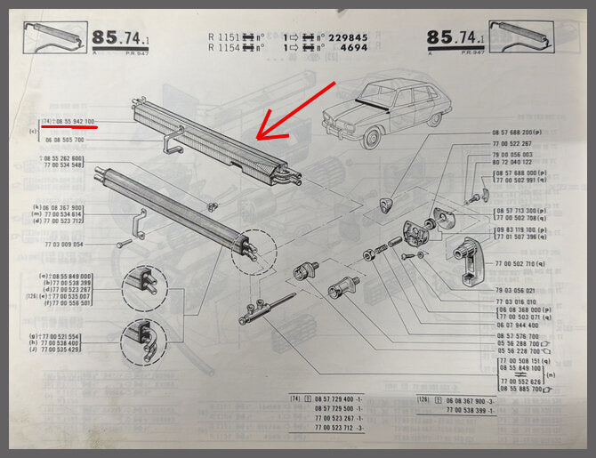 Kachelradiateur – Renault 16 – OEM 0855942100 – NOS