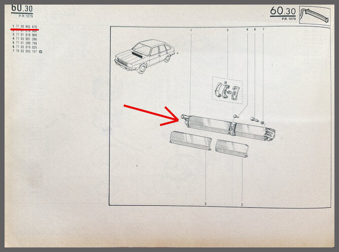 Kachelradiateur – Renault 20 – Renault 30 - OEM 7700652676 – NOS