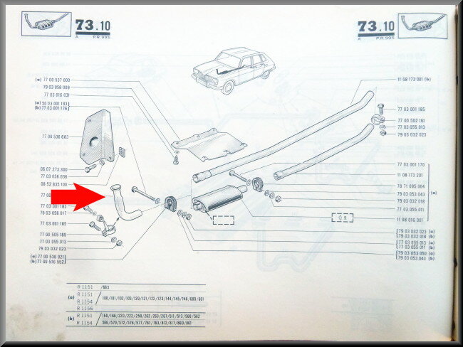 Uitlaat-vlampijpje RVS – Renault 16 TS-TX <1975 – OEM 7700502514A