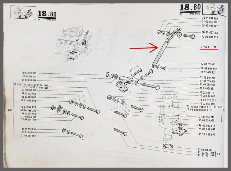 Dynamo spanbeugel – Renault 16 TS, TX – OEM 7700511772 – NOS