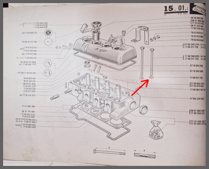 Rondelle vis de culasse 3 mm – Renault 16 TS-TX – OEM 7700511730