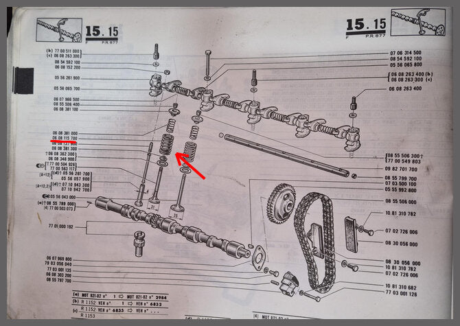 Large valve spring – Renault 16 L-TL – OEM 0608115700