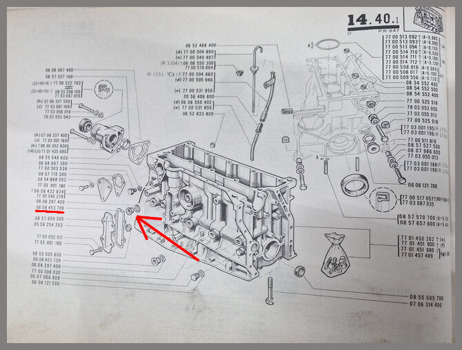 Oil channel plug – Renault 16 – OEM 0608453709