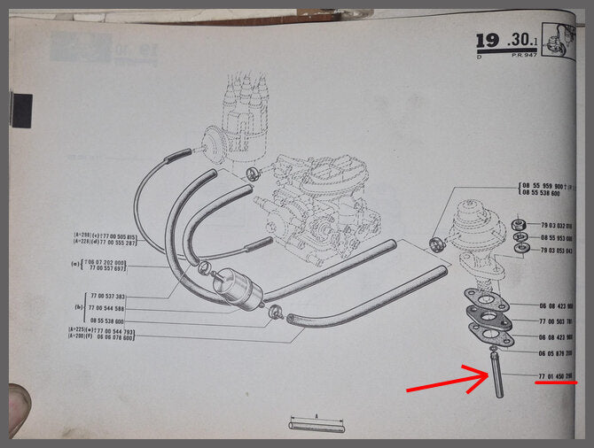 Poussoir de pompe à essence – Renault 16 TS-TX – Renault 12 Gordini - Renault 17 Gordini - OEM 7701450296