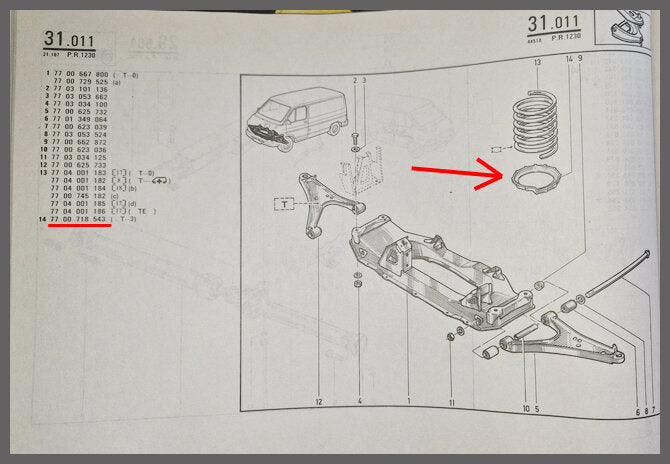 Veerschotel – Trafic – OEM 7700718543 – NOS