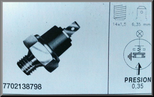 Oliedruk schakelaar – Renault 12 – Renault 15 - Renault 17 - Renault 16 - OEM 7702138798